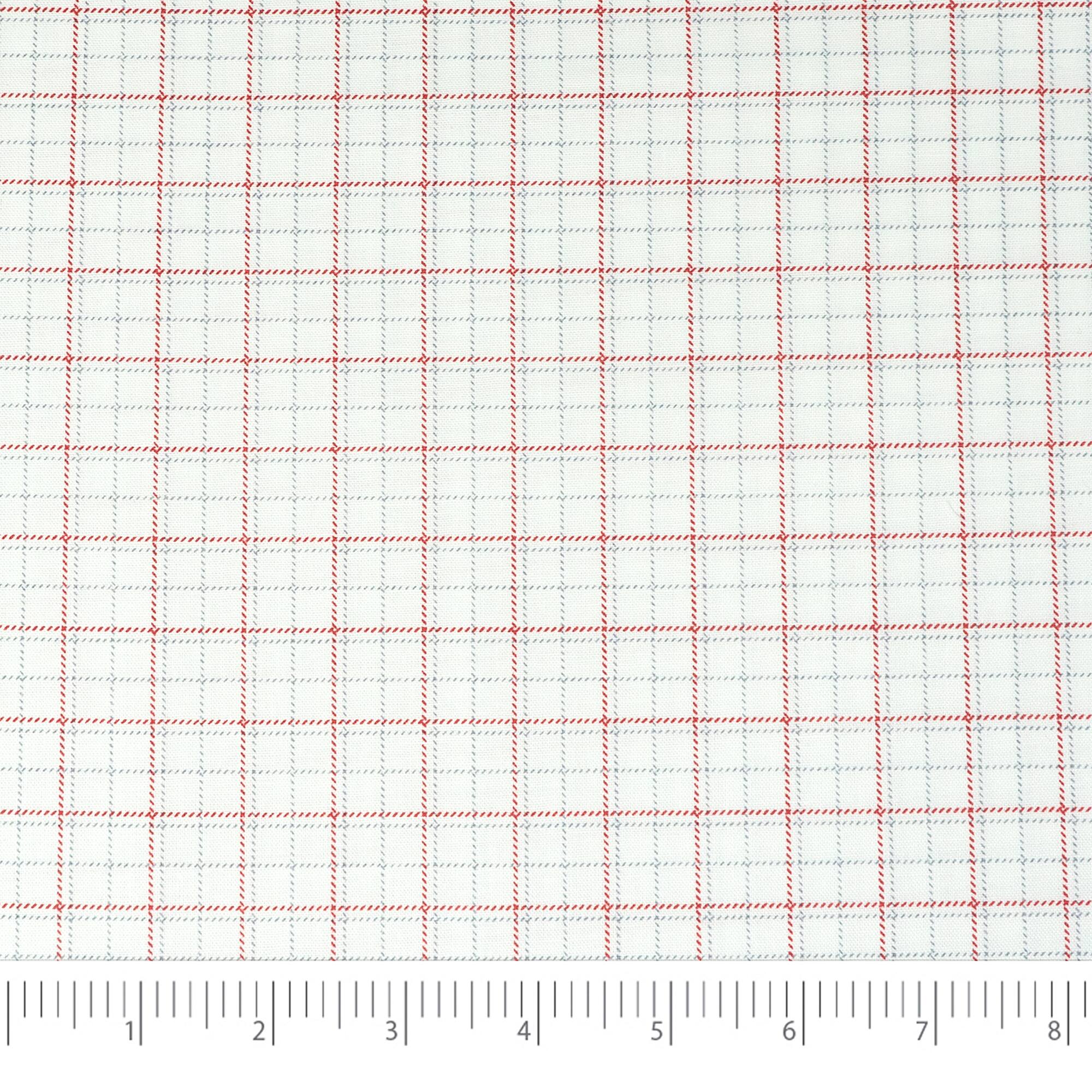 SINGER Red & White Plaid Ringspun Cotton Fabric